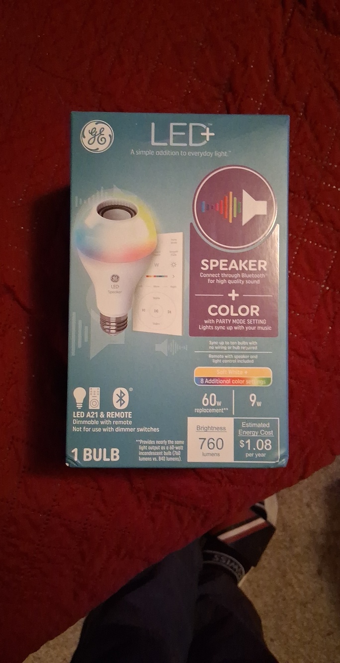 GE LED+ Speaker and Color Changing Lightbulb